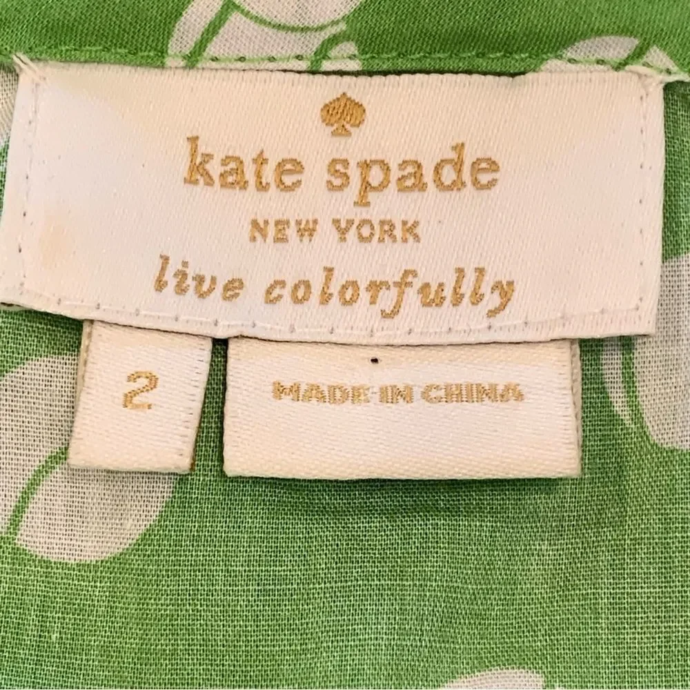 Kate Spade Lucille Tennis Anyone Printed Top Size 2